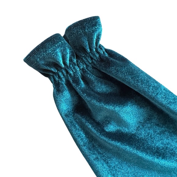 Peek Girls Velvet Holiday Dress Green Drop Waist Long Sleeve Size 4-5 - Picture 6 of 8